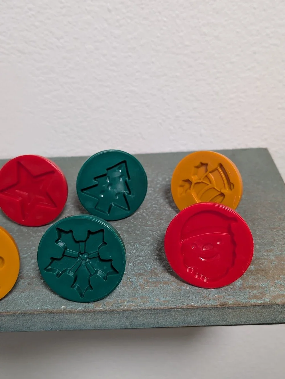 Lot of 9 Assorted Vintage Wilton Christmas Holiday Cookie Stamps Tree Bell Holly